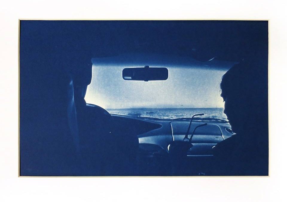 Cyanotype art "Windshield" by Carissa Kalia Heinrichs