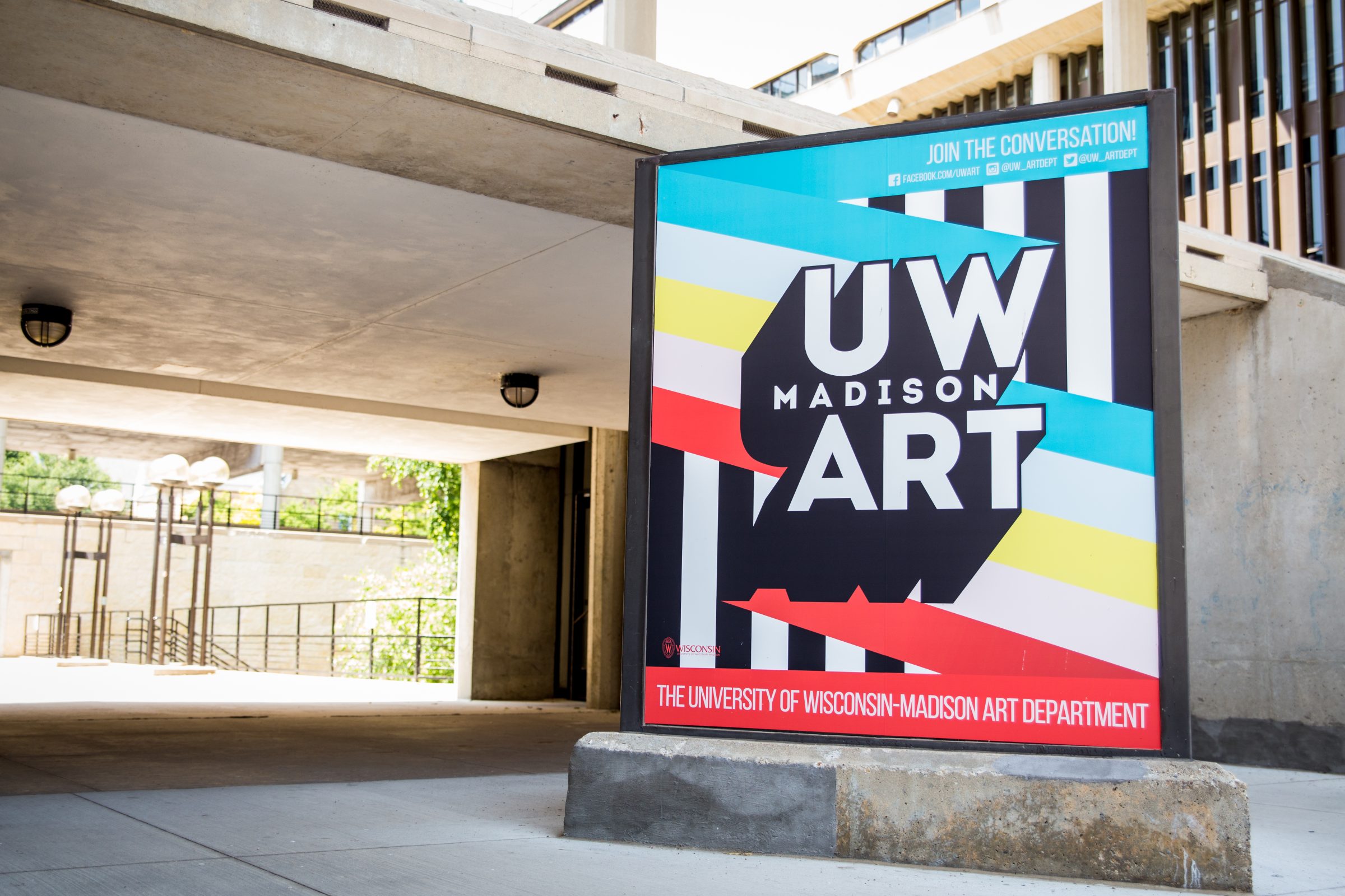 Humanities Building Exterior featuring the UW Art kiosk.