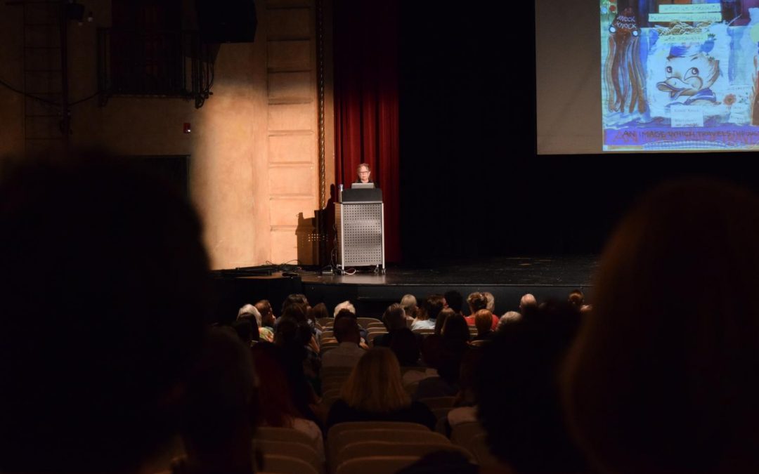 Professor Lynda Barry gives a talk on creativity at the Bama Theatre.