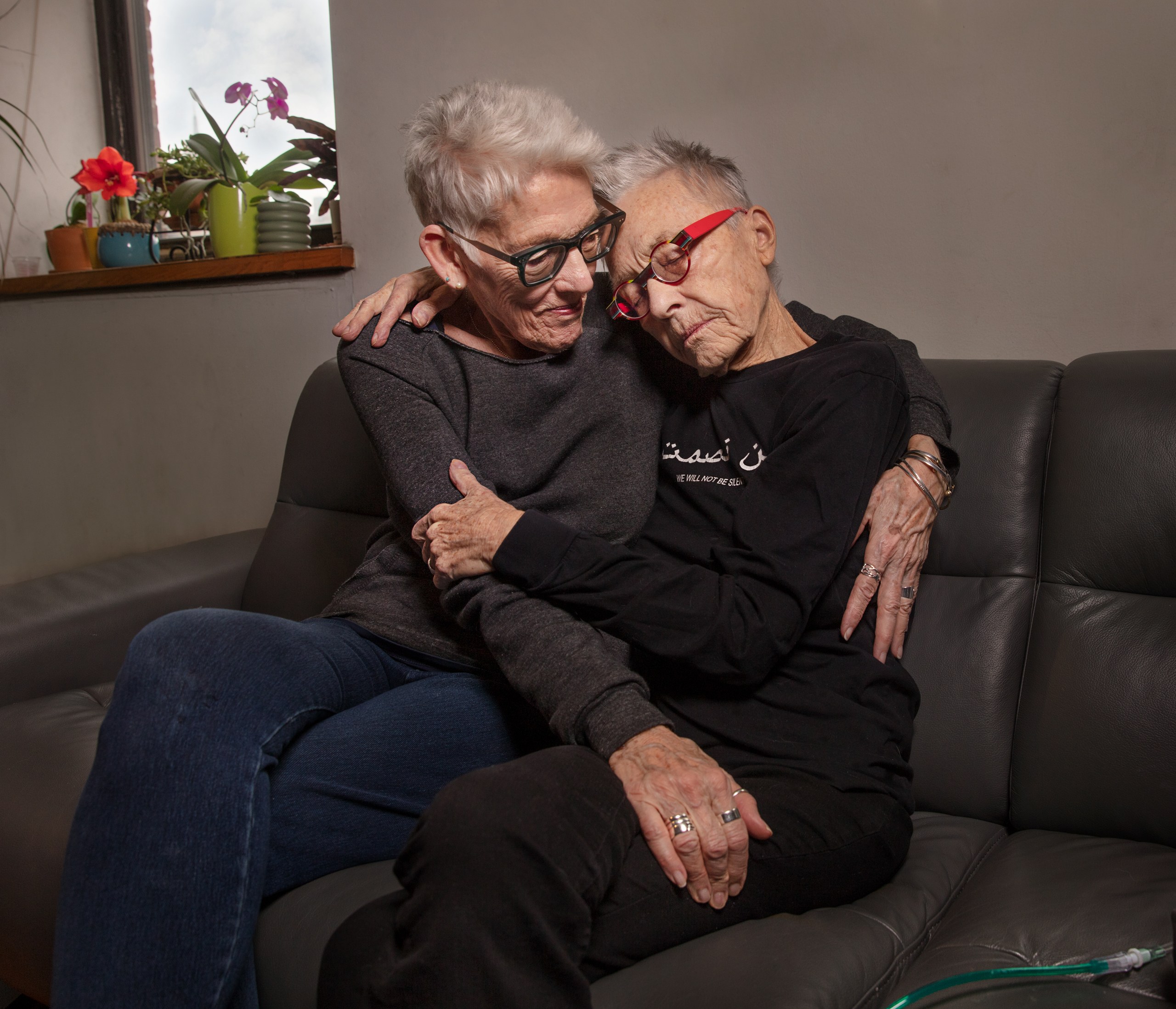 Photo of Barbara Hammer and her spouse Florrie Burke