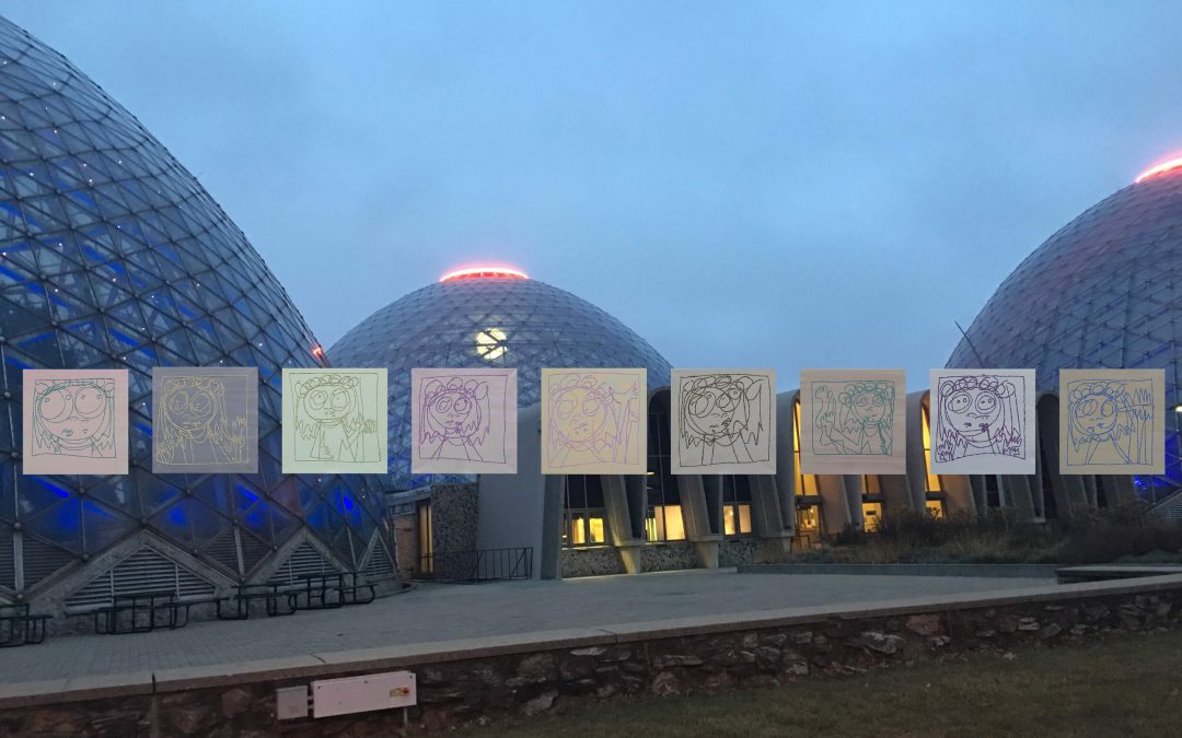 Deanna Antony created “faux installations” of her works in locations including the Mitchell Park Domes in Milwaukee.